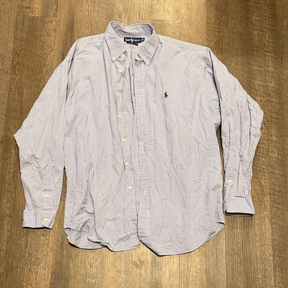 Polo Ralph Lauren Blue Plaid Button Down Shirt Men’s XL Classic Fit